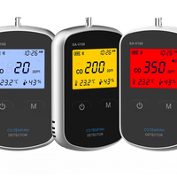Détecteur de monoxyde de carbone portable 3 en 1 avec moniteur de température et d'humidité, alarme de gaz CO Bluetooth, grand écran LCD