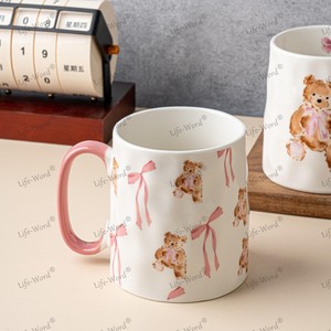 Venda quente bonito Graffiti cerâmica canecas urso bonito copos de água cerâmicos grande capacidade espessada e resistente ao calor - Product Image 6