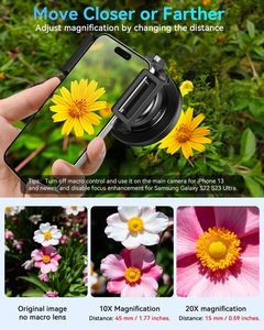 Lente Macro HD Master para Teléfonos Celulares, Lente de Cámara para Fotografía Macro, Accesorio para Teléfono, Distancia de Disparo Larga de 15-45 mm - Product Image 4