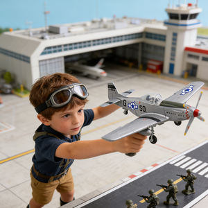 Kit <span class=keywords><strong>de</strong></span> Modélisme en Plastique <span class=keywords><strong>Avion</strong></span> <span class=keywords><strong>de</strong></span> Chasse-Bombardier P-51 Mustang <span class=keywords><strong>de</strong></span> la Force Aérienne Américaine <span class=keywords><strong>de</strong></span> la Seconde Guerre Mondiale à <span class=keywords><strong>l</strong></span>'échelle 1/48 – Collection d'Avions Militaires - Product Image 4