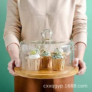 ถาดเค้กไม้ทรงกลมสีไม้ธรรมชาติสำหรับเสิร์ฟขนมในงานวันเกิด - Product Image 5