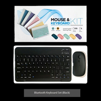 Keyboard dan Mouse Nirkabel Mini 10-inci Ergonomis Abs 78 Tombol 2.4ghz Wireless Bt untuk Ponsel, Tablet, Set Combo Keyboard dan Mouse Nirkabel Senyap