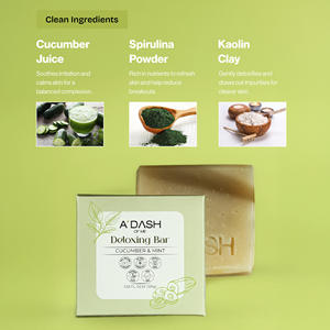 Jabón natural desintoxicante en barra de pepino y menta, fabricante y proveedor de jabón facial, etiqueta privada, cuidado de la piel al por mayor - Product Image 5