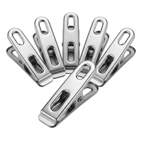 Pinces plates robustes en acier inoxydable 4,7 cm pour chaussettes et serviettes, pinces métalliques multi-usages, vente en gros, 20 pièces par sac