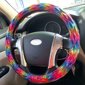 جودة عالية 38-15 بوصة جلد ثقب + ألياف الكربون غطاء توجيه السيارة الموضة الداخلية التبعي المدنية - Product Image 6