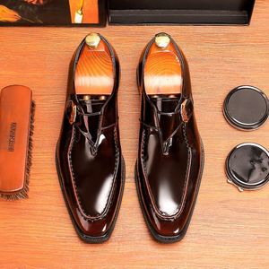 New Men's English-style Lace-up Oxford Shiny Casual <b>Shoes</b> for Autumn Anti-slip Breathable Waterproof <b>Height</b> <b>Increasing</b> Features - Product Image 2