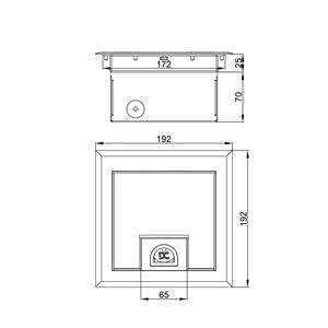 Boîte de sortie au sol encastrée en acier inoxydable avec cadre de sortie de câble et couvercle à fermeture douce - Product Image 5