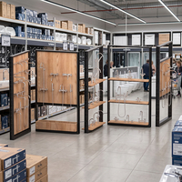 Présentoir autoportant multi-panneaux sur mesure pour robinets, présentoir métallique pour salle d'exposition d'articles sanitaires, étagère de présentation de douches