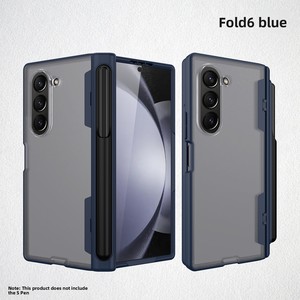 Coque de téléphone avec support latéral à ressort intégral (couverture complète) pour Samsung Fold 6, dos transparent et design assorti aux couleurs. - Product Image 2
