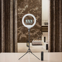 Anneau lumineux LED RL-12A 45W 120V-230V avec support de 2 m, intensité réglable, température de couleur 3200K-5500K pour la photographie et le maquillage