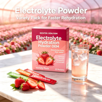 Poudre d'hydratation électrolytique en marque blanche OEM |   Mélange de boissons sans sucre, compatible avec le régime cétogène |   Boisson à formule personnalisée avec 6 électrolytes essentiels