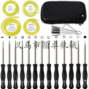 14-Piece Carburetor Screwdriver Set with Adjuster Black Leather Case Brush Lawnmower Hose <b>Chainsaw</b> Accessories HZPJ Tool Set - Product Image 1