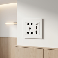 Interruptor de Pared Universal de Doble Polo con Doble USB, 1 Calibre, Duradero, con LED de Seguridad, 10A 250V, Bronce Fosforado, 5 Años de Garantía Mecánica