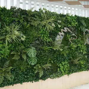 Anti-uv di Plastica Artificiale Bosso parete erba pianta del pannello parete verde per la decorazione esterna dell'interno