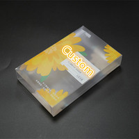 Autocollants personnalisés CMYK transparents en PVC/PET recyclables pour boîtes cadeaux, design pliable mignon, matériaux recyclés, bougies UV