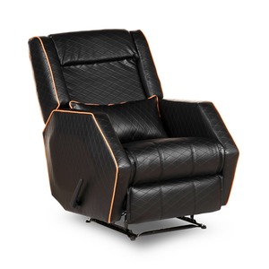 เก้าอี้หนังสังเคราะห์มีพนักพิงหลังสำหรับเล่นเกมสีดำ-โครงสแตนเลส - Product Image 3