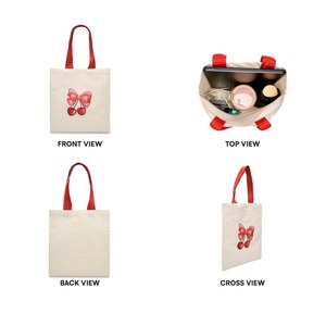 Bolso de mano ecológico con estampado de cerezas, bolso de lona para mujer, para compras, playa y uso diario, disponible para la venta. - Product Image 4