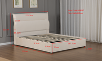 Lit à plateforme moderne rembourré en velours Willsoon Tête de lit à oreilles réglable et relevable pour chambre à coucher Style économique