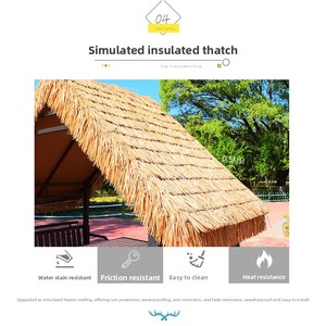 Carpa de aluminio para exteriores con techo de paja, tipo pabellón, para patio, jardín, loft, con función de sombra y refrigeración, para zonas rurales y hoteles rurales, resistente a <span class=keywords><strong>la</strong></span> lluvia - Product Image 4
