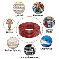 Fil électrique en cuivre étamé sans oxygène en silicone rouge et noir à 2 conducteurs 10AWG pour bandes LED, lampes, éclairage automobile