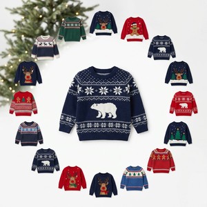 <span class=keywords><strong>Pull</strong></span> de <span class=keywords><strong>Noël</strong></span> pour enfants, plus de 150 styles, unisexe, en jacquard tricoté, respirant, à manches longues, pour les fêtes d'hiver, garçons et filles - Product Image 1