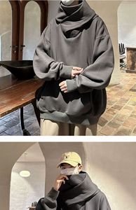 American High Street Heaps Collar Hardshell Hoodie Sweat à capuche pour hommes Winter Plus Fleece Thickened Heavy Stiff - Product Image 4