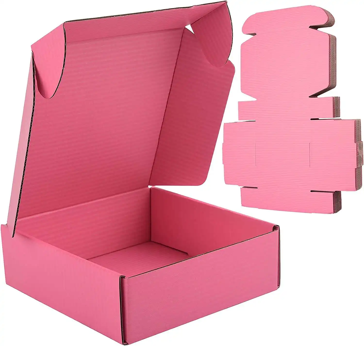 Customized Colorful Corrugated Paper Pink Cosmetic Packaging Shipping Box