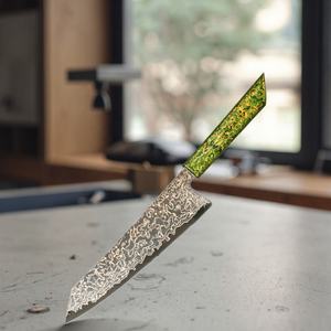 Nuevo diseño <span class=keywords><strong>Damasco</strong></span> Kiritsuke cuchillo de cocina 8,5 pulgadas chef japonés forjado en acero VG10 de alto carbono hecho a mano cuchillo de cobre <span class=keywords><strong>Damasco</strong></span> - Product Image 5