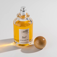 Bouteille de Parfum en Verre Ronde Vide Givrée Ambre Noir Transparent Luxe pour Parfums, 30 ml, 50 ml, 100 ml, avec Emballage Boîte