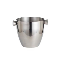 Seau à glace classique professionnel 5,0 L en argent pour bars - Vaisselle personnalisée en acier inoxydable pour vin, bière et service