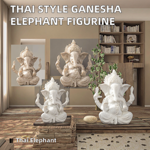 MSH Fun Southeast Asian Ganesha Thai Style Resin <b>Elephant</b> Figurine for Birthday Anniversary Chinese New Year-Bookshelf <b>Decor</b> - Product Image 2