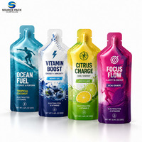 Sachet souple en PE imprimé numériquement en forme de bouteille pour gel énergétique sportif, qualité alimentaire, pour boisson liquide
