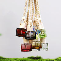 Bouteille vide en verre hexagonal de 8 ml avec bouchon en bois pour diffuseur de parfum de voiture, diffuseur à bâtonnets, rechargeable, en stock