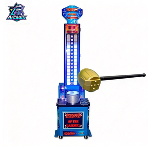 Macchina da Gioco Arcade Commerciale a Moneta King of Hammer per Test di Forza, con Luci LED e Funzione Redemption per Parchi Divertimento - Product Image 1