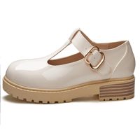 Chaussures d'école Mary Jane à semelle épaisse blanches de haute qualité avec fermeture auto-agrippante, antidérapantes, respirantes, en PU, pour toutes les saisons, vente en gros
