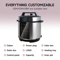 Cuisinière électrique multifonctionnelle de luxe de haute qualité 12 en 1 6L en acier inoxydable avec revêtement antiadhésif, cuisson rapide, multicuiseur