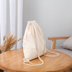 Umwelt freundliche leere doppelte Schnur Baumwolle kleine Tasche Lagerung Geschenk Schmuck Leinwand Tasche benutzer definierte personal isierte - Product Image 4
