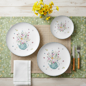 Vajilla de Cerámica Floral Premium, Vajilla Moderna, Juego de Platos, Tazas y Platillos Decorativos, Listo para la Venta en Tiendas de Artículos para el Hogar y la Cocina - Product Image 1