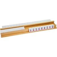 Support de rangement en bois naturel pour tuiles de Mahjong américain avec poussoirs magnétiques – Accessoires modernes pour jeux de table