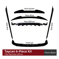 Kit carrosserie modifié pour Porsche Taycan 2019+ : Lame avant, jupes latérales, diffuseur arrière, becquet de coffre, becquet de toit