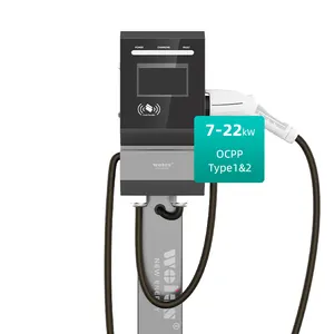 Thiết kế thông minh thương mại wallbox 22Kw AC EV Car Charger xách tay ocpp loại 2 GB chademo giao diện đầu ra tùy chọn công suất 7 11 22 kW