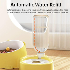 Bát ăn tự động đa màu sắc, di động, bằng nhựa cho thú cưng, bình nước 350ML, thiết kế hai ngăn, 15 chiếc °   Chén ăn nghiêng cho thú cưng - Product Image 3