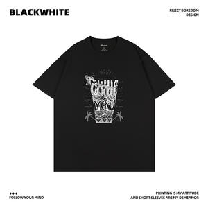 Camiseta Negra y Blanca con Diseño Simple, Talla S, 100% Algodón, Unisex, Transpirable, Ropa Casual - Product Image 6