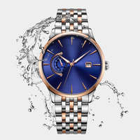 Montre à quartz multi-affichage, design tendance, affichage de la date, bracelet en acier inoxydable, emballage en boîte cadeau