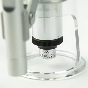 Lente d'ingrandimento in metallo ad alta potenza 100X con illuminazione a LED, microscopio tascabile con scala - Product Image 3