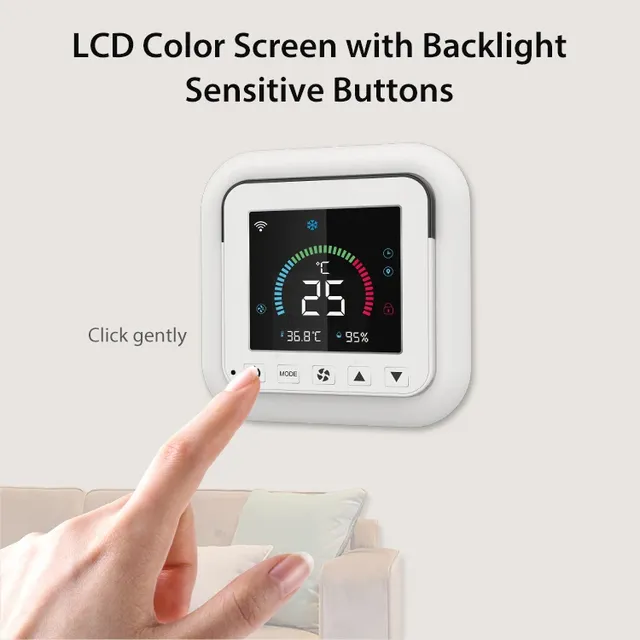 Smart Tuya WiFi Air Conditioner IR Temperature & Humidity USB Power LCD Touch Screen Control PST-RT01W