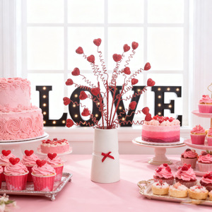 ของตกแต่งวันวาเลนไทน์ DAMAI รูปหัวใจสีแดงและผลเบอร์รี่ ของตกแต่งบ้านสุดโรแมนติกสำหรับคืนเดทและบรรยากาศเทศกาลวันวาเลนไทน์ - Product Image 5