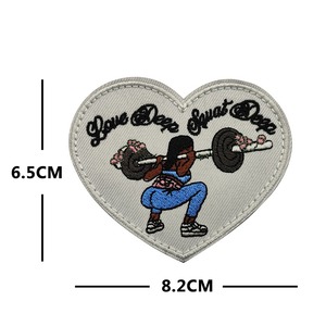 사용자 정의 도매 고통 없음 이득 자수 패치 피트니스 역도 전술 벨크로 배지 - Product Image 2