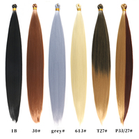 Extensions de cheveux lisses et soyeux de 26 pouces, 150 g, mèches de cheveux synthétiques, plusieurs couleurs, doux et naturels pour une tête entière