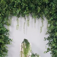 X864 dekorasi pernikahan daun Dedalu Ficus hijau daun persegi bentuk hati kayu putih lengkungan bunga hijau untuk dekorasi pernikahan